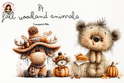 Cute Fall Woodland Animals Clipart, an Animal Illustration by Nicolle's Colorful Art (Thumbnail 1 of 5)