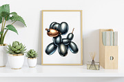 Watercolor Balloon Dog Clipart, an Illustration by Canvas Craft (Thumbnail 7 of 8)