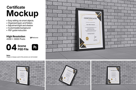 Certificate Mockup Bundle Set