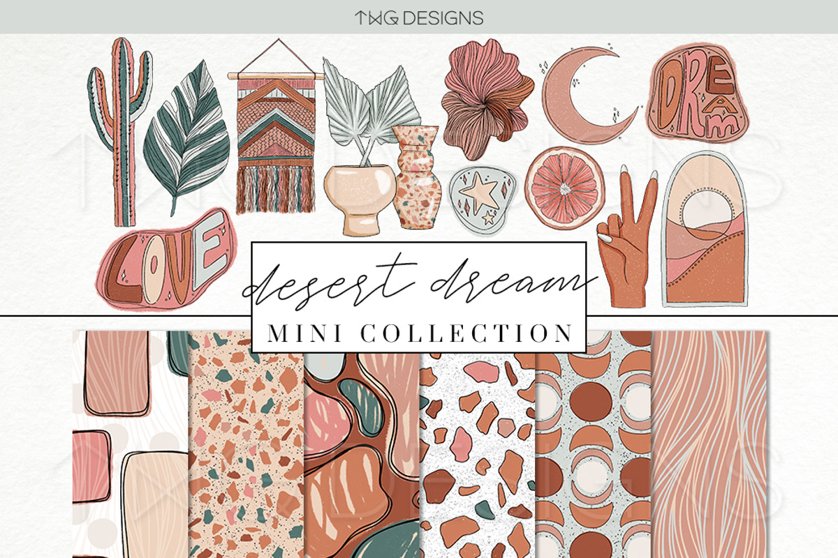 Abstract Desert Clip Art & Papers, an Illustration by TWG Designs (Photo 1 of 3)