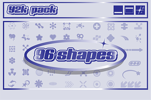 Y2K ICONS/SHAPES PACK, an Outline Icon by DigitalSlide