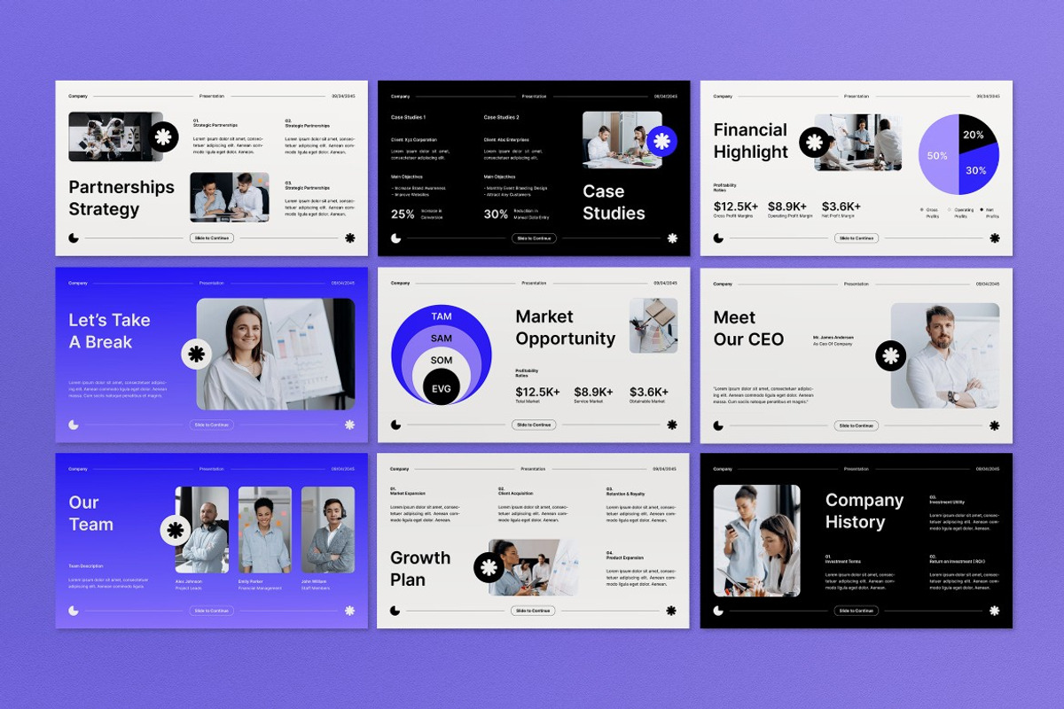 White Blue Pitch Deck Google Slide, a Presentation Template by graphicook (Photo 3 of 5)