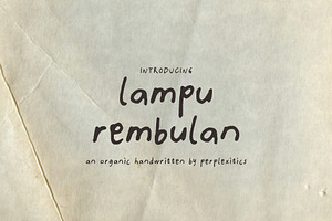 Lampu Rembulan Handwritten Font, a Handwritten Font by Perplexitics