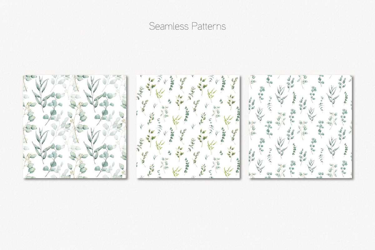 Eucalyptus Line Art And Watercolor, a Decorative Illustration by ElenaPlatovaArt (Photo 4 of 10)