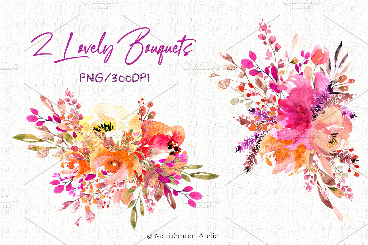 Lovely Bouquets - Watercolor, an Illustration by MariaScaroniAtelier (Photo 3 of 8)