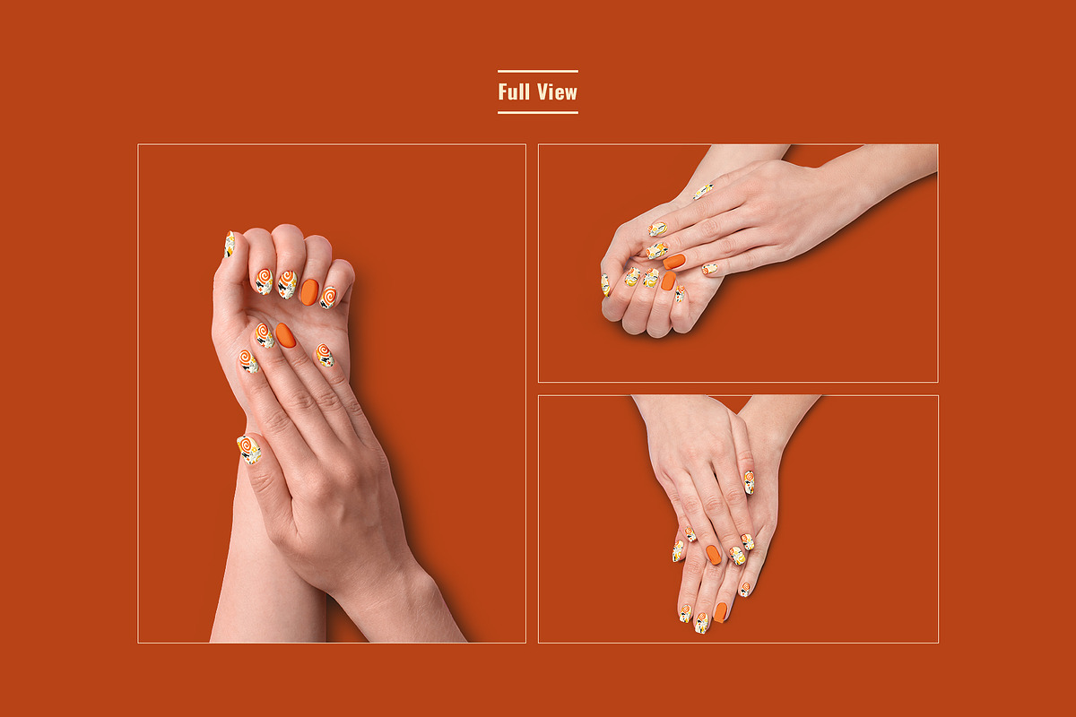 Square Gel Nail Art Mockup Set, a Product Mockup by Designertale (Photo 3 of 6)