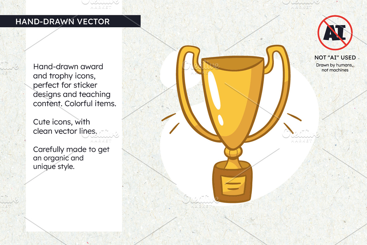 Award Icons: Trophy, Medal & Diploma, an Object Illustration by insemar (Photo 2 of 4)