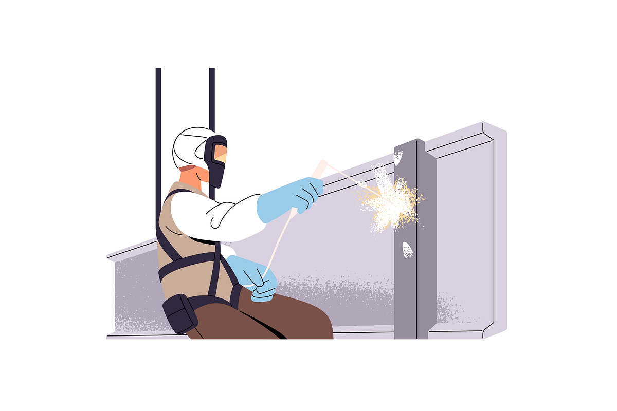 Welders work with metal set, a Work Illustration by PaperTrident (Photo 2 of 9)