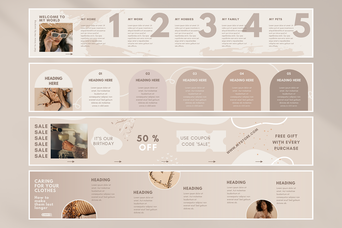 Beige Instagram Carousel Bundle, a Social Media Template by SunshineStudioBoutique (Photo 5 of 9)