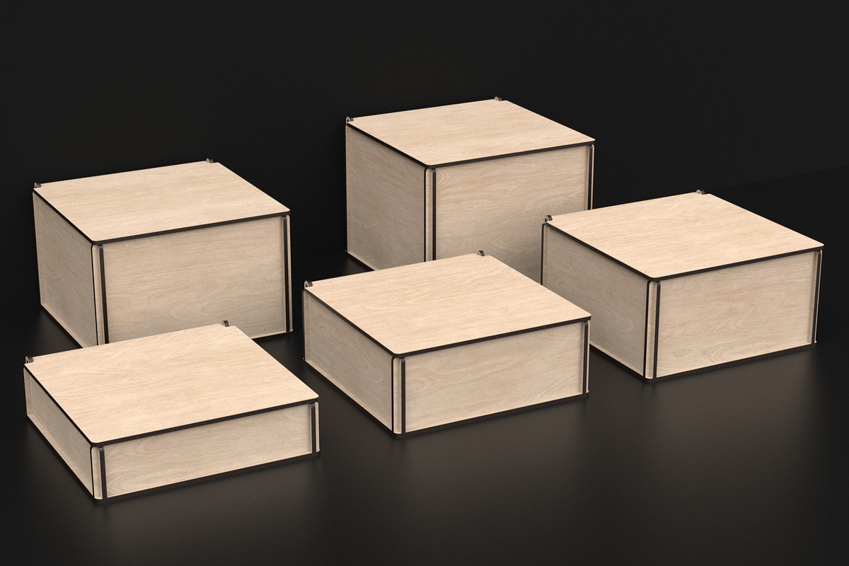 14 Square Flip Top Boxes Laser Files, an Object Graphic by ThemeXDigital (Photo 4 of 8)