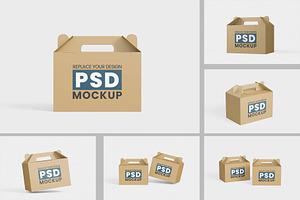 Delivery Food Brown Box Mockup