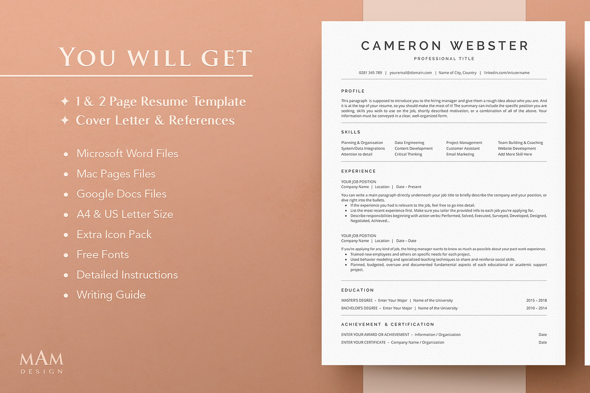 Modern ATS Resume Template, a Resume Template by MAM Design (Photo 10 of 10)