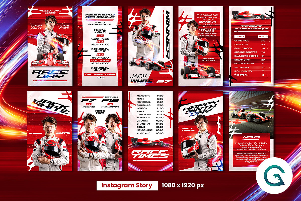 Car Racing Social Media Template preview 3