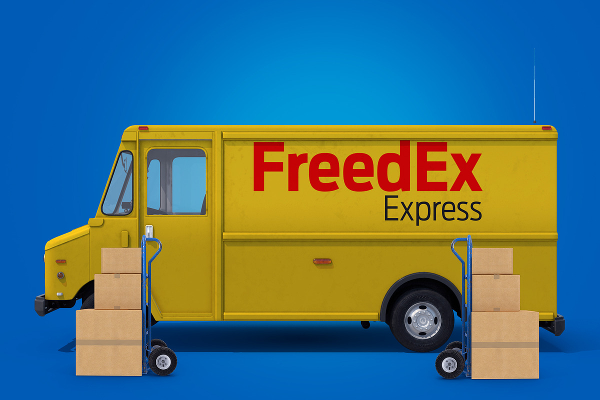 Mock-up Post Office Truck, a Product Mockup by rogeriomarcos (Photo 5 of 8)