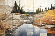 Landscape collages. 36 images, a Decorative Illustration by Handmadefont (Thumbnail 7 of 10)