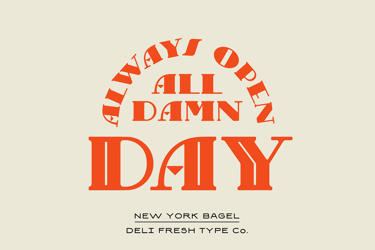 New York Bagel: A 20s Display Font, a Serif Font by DeliFreshTypeCo. (Photo 5 of 6)