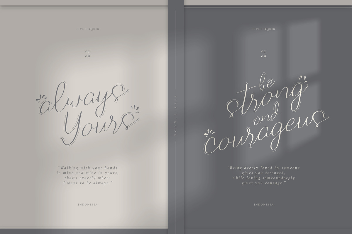 Five Liquor Script Handwritten, a Script Font by infernostudio3 (Photo 3 of 15)