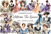 Whimsical Victorian Tea Queens Clipa, an Illustration by designcity5 (Thumbnail 1 of 5)