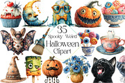 Spooky Weird Halloween Clipart, an Illustration by DreamPrint404 (Thumbnail 1 of 5)