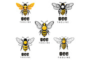 Honey Bee logo 5 different variation, a Branding & Logo Template by AyyazMomin (Thumbnail 1 of 7)