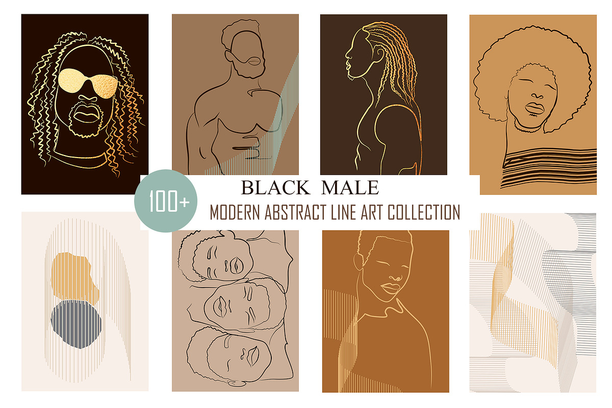 LINE ART COLLECTION BLACK MALE, an Illustration by ArtOLB (Photo 1 of 10)