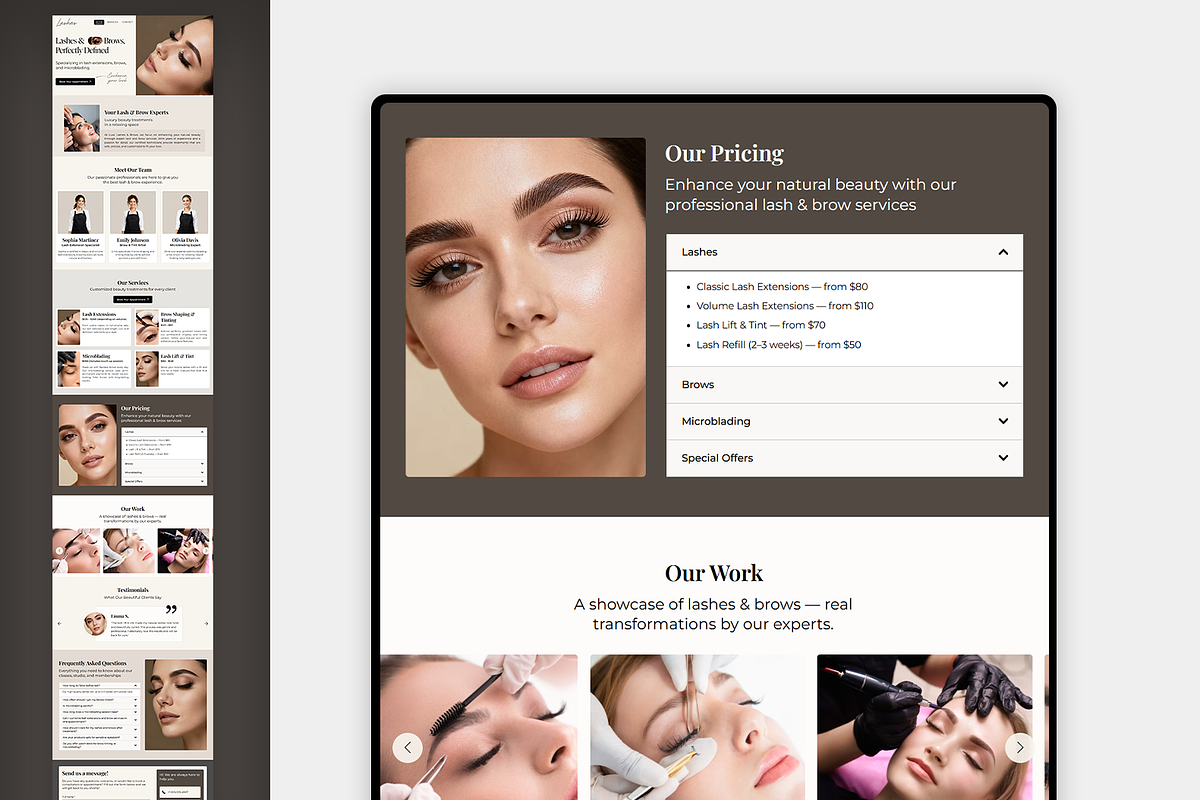 Eyelashes Salon Wix Studio Website, a Wix Template by Kitteeh (Photo 9 of 11)