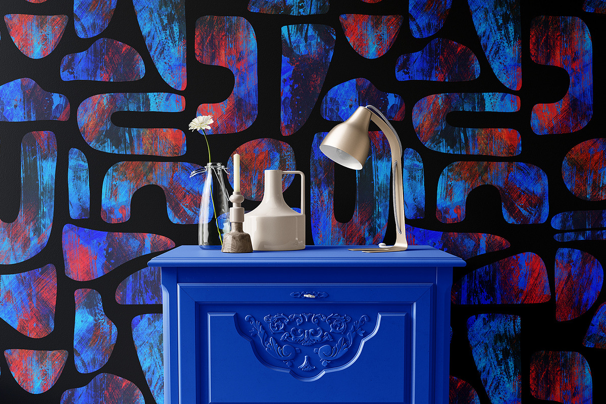 Blue Red Stones, a Wallpaper Graphic by MalyskaStudio (Photo 3 of 11)