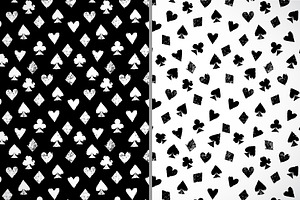 Black And White Card Suits Pattern