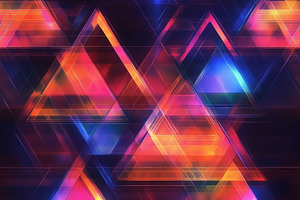 Seamless abstract background featuring colorful geometric triangles in shades o, a Pattern Graphic by Textures & Backgrounds