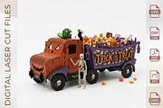 Pumpkin Candy Truck Laser Cut, an Object Graphic by WoodoraCut (Thumbnail 4 of 9)