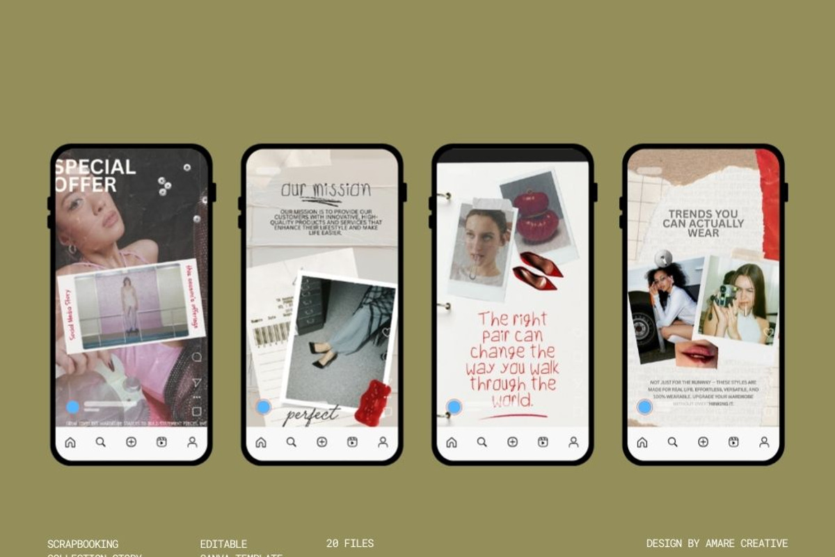 20 Scrapbooking Instagram Story, a Social Media Template by Amaré Creative (Photo 4 of 7)