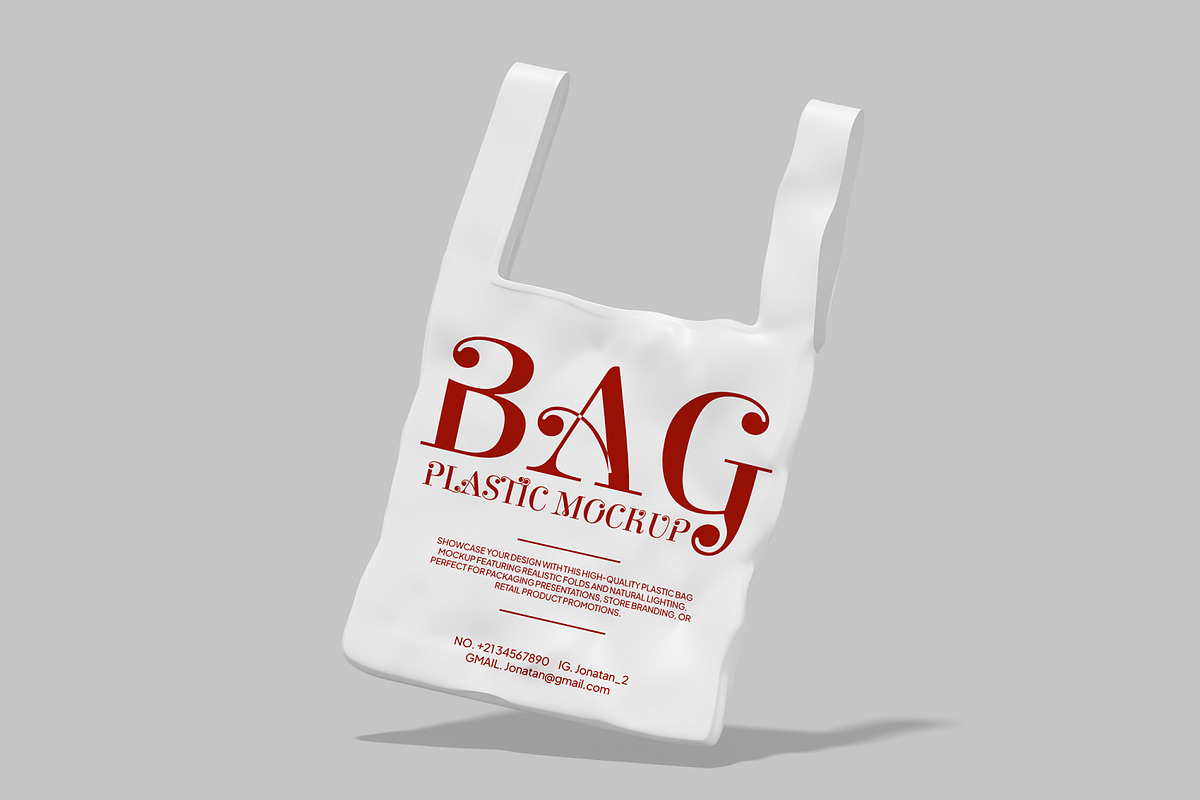 Plastic Bag Mockup, a Packaging Mockup by Unerispace (Photo 5 of 5)