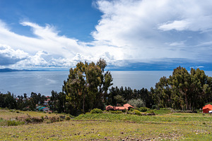 Village on Amantani Island overlooking Lake Titicaca, Peru, a Nature Photo by GoodGoods