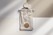 Drawstring Bag with Wax Seals Mockup, an Advertising Mockup by Custom Scene (Thumbnail 4 of 11)