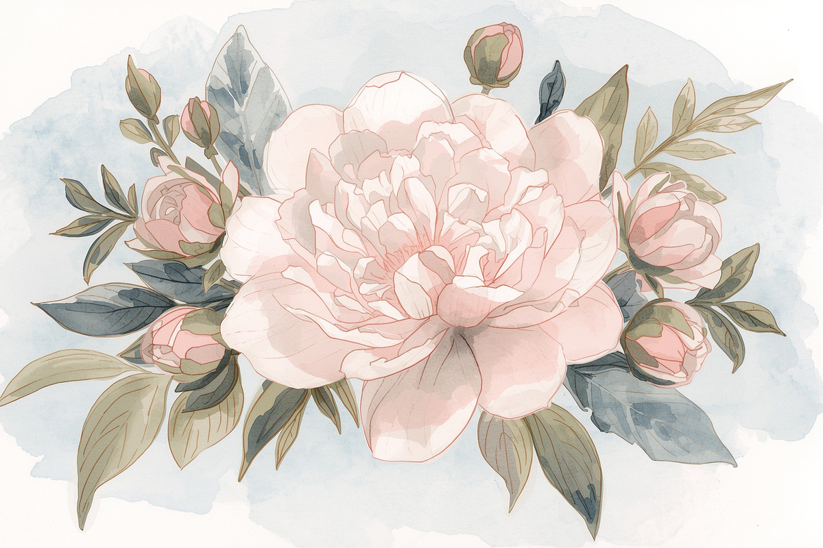 Watercolor Peony Floral Clipart Bund, a Graphic by Creativeshirt (Photo 2 of 15)
