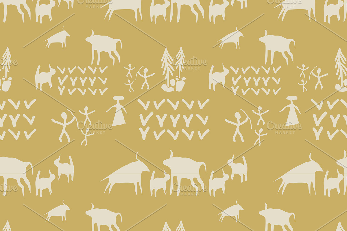 Cave Art Patterns, a Pattern Graphic by ThaiByGaew (Photo 8 of 12)