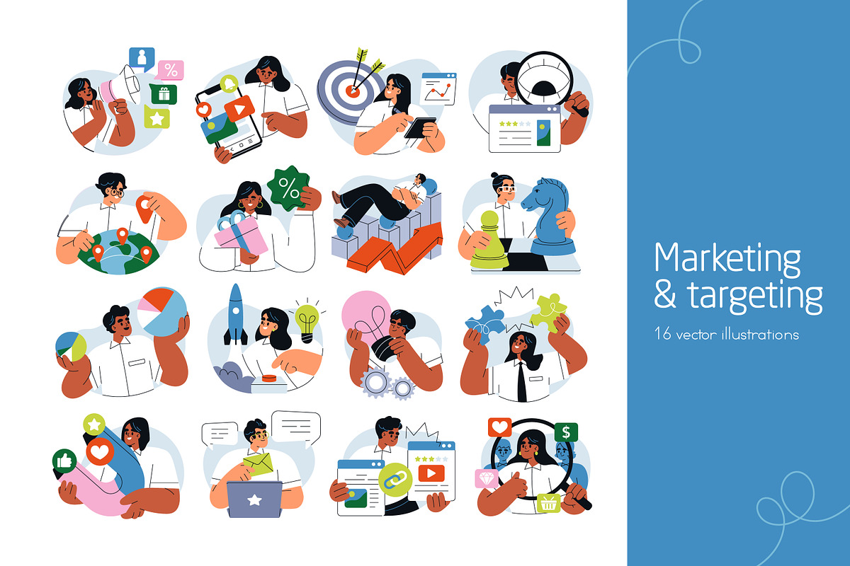 Marketing & targeting concept set, a Work Illustration by Good Studio (Photo 1 of 4)