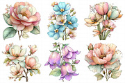 Watercolor Floral Clipart Flower, an Illustration by Daily.Designs (Thumbnail 6 of 8)
