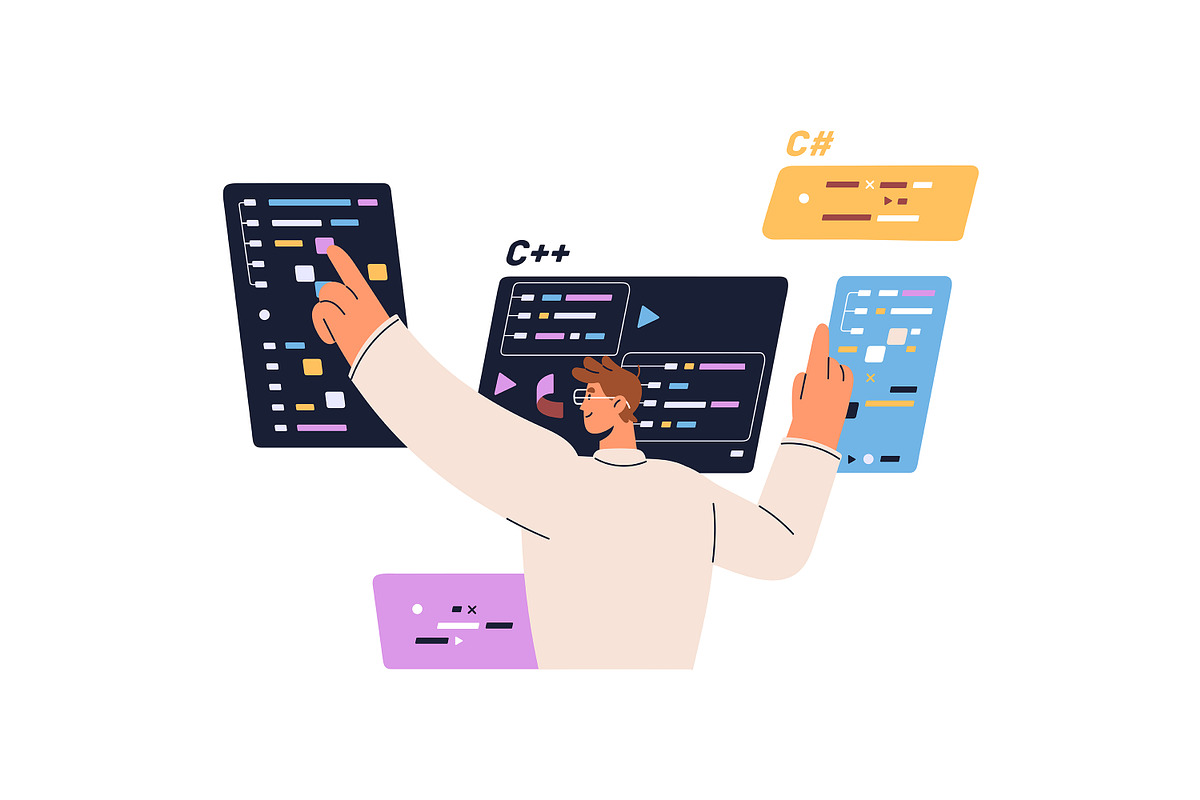 Programmers at work. IT concepts set, a Work Illustration by PaperTrident (Photo 2 of 28)