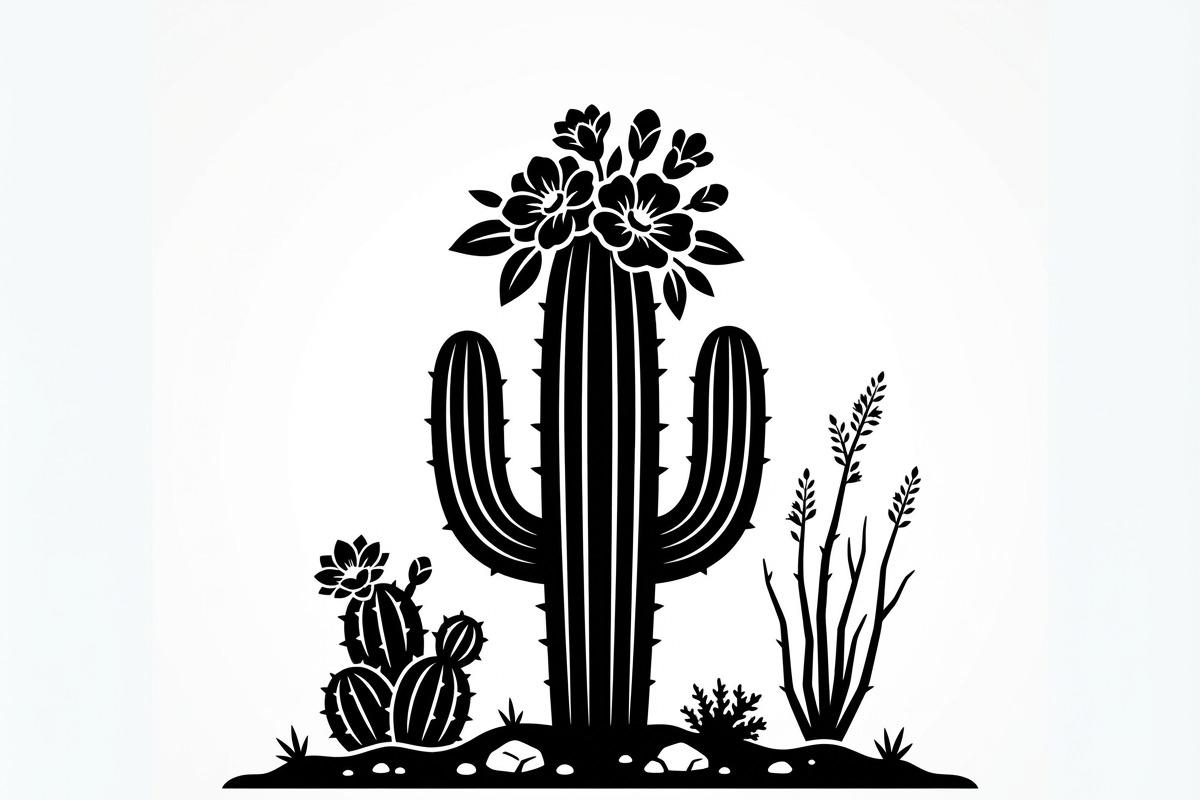 60 Desert Cactus Floral Silhouette, a Seasonal Illustration by Amazin_art (Photo 35 of 35)