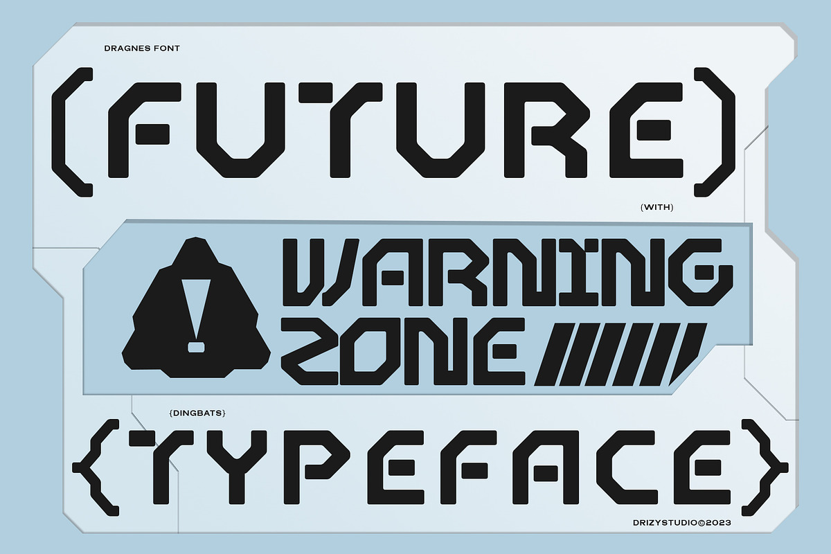 Dragnes - Futuristic Sci-fi Font, a Sans Serif Font by Drizy (Photo 2 of 10)