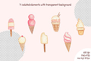 Ice-cream watercolor collection, a Pattern Graphic by Lagniappe Art (Thumbnail 5 of 10)