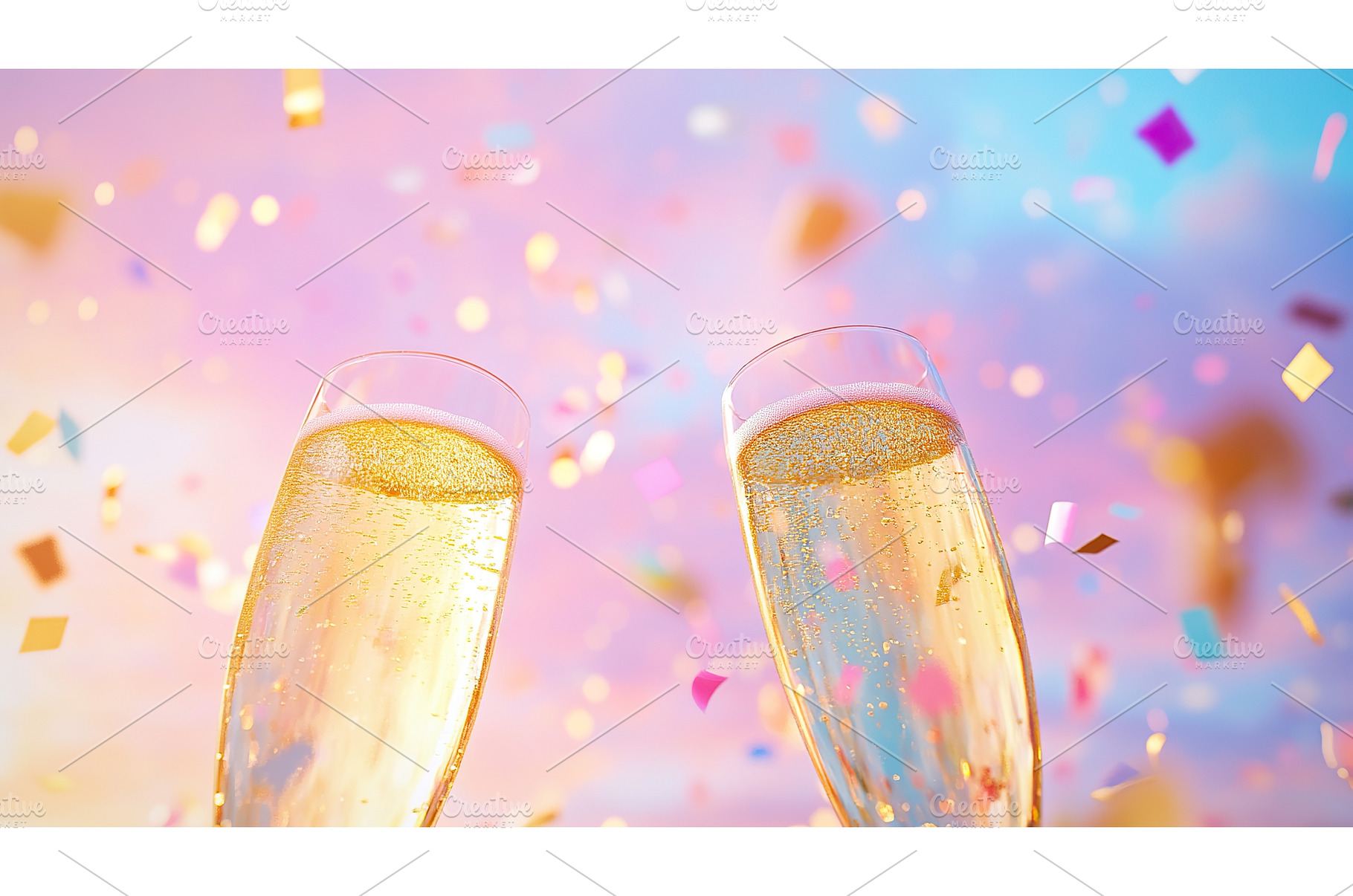 Champagne Cheers with Confetti, a Food & Drink Photo by Lermont51