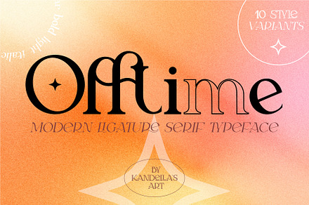 Offtime | Modern Ligature Serif Font, a Serif Font by Kandella's Art