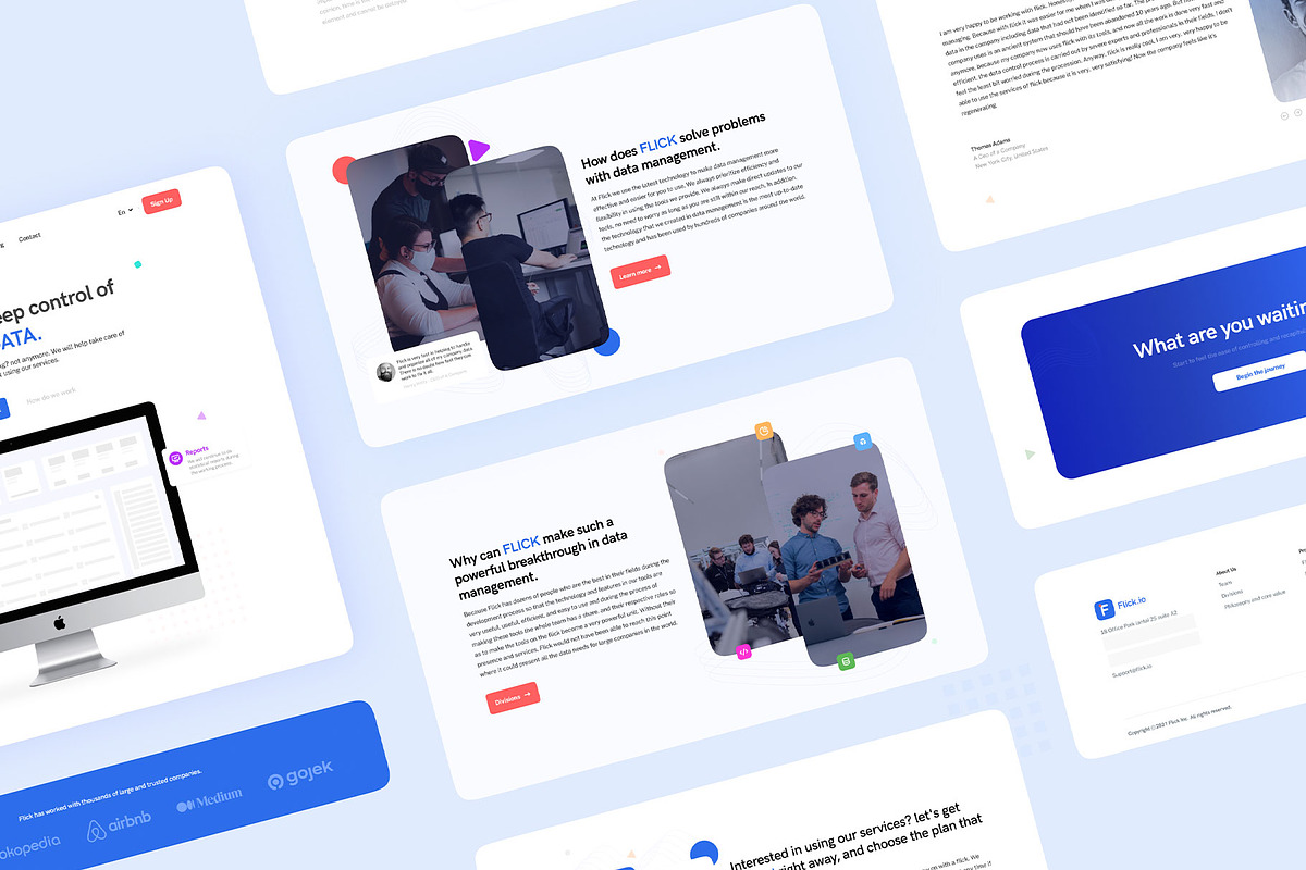 Flick - Landing Page UI Design, a Landing Page Template by Godzillab (Photo 2 of 2)