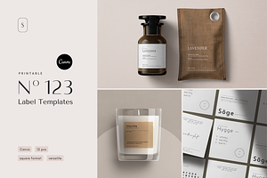 Square CANVA Label Bundle • No. 123, a Print Template by Sjá Agency
