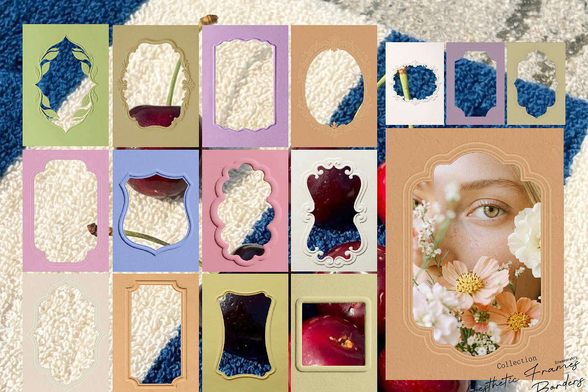 Embossed Paper Aesthetic Frames, an Object Graphic by DreamoraArt (Photo 8 of 12)