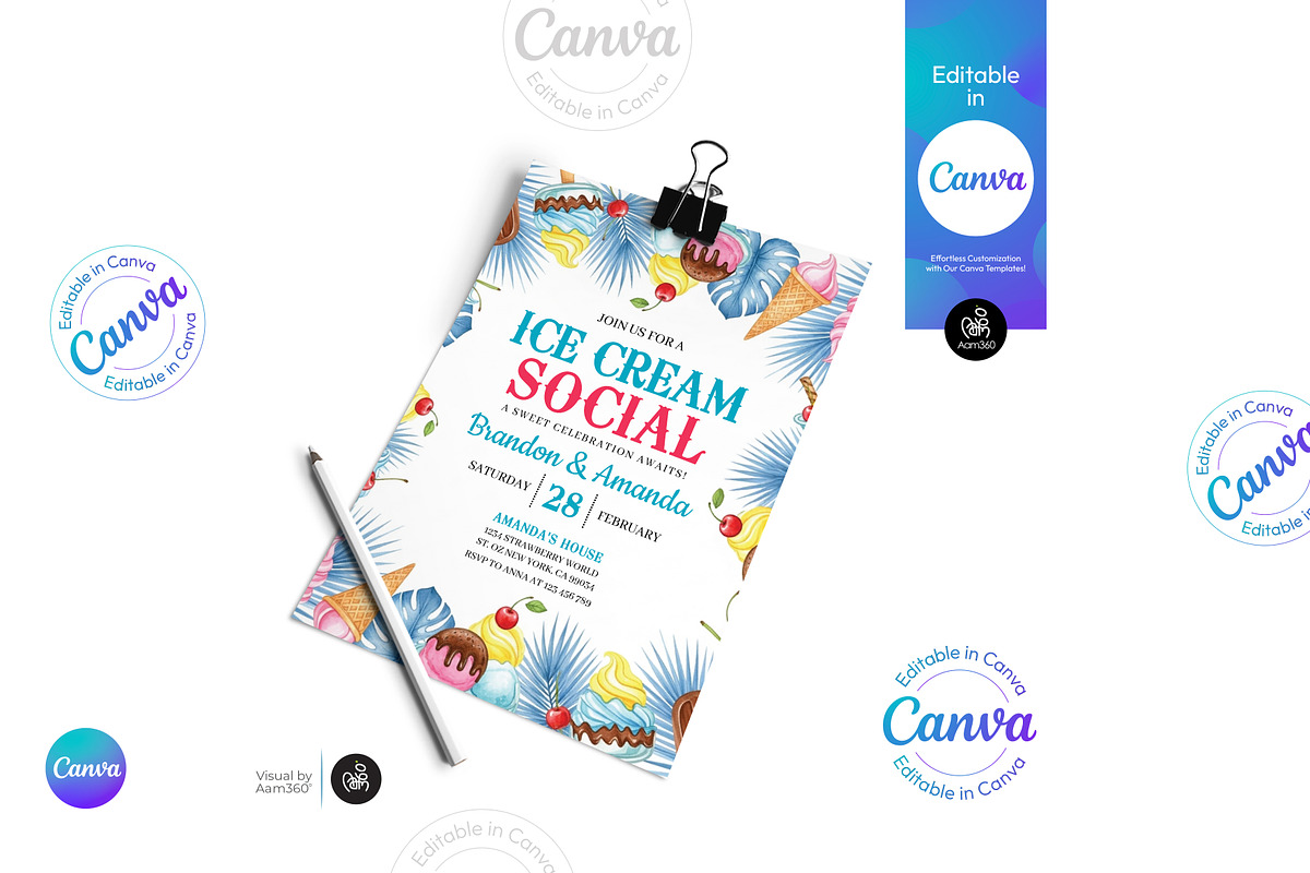 Ice Cream Social Flyer, a Flyer Template by Aam360 (Photo 2 of 3)