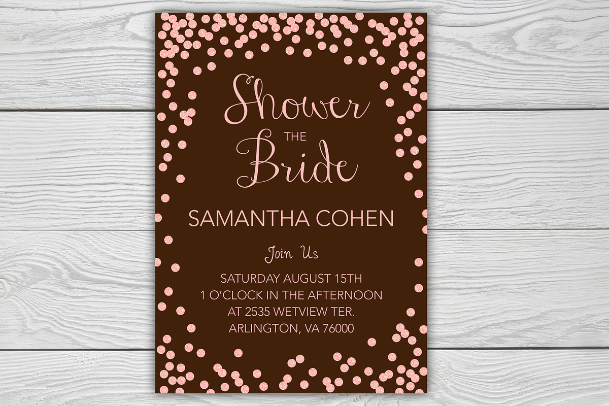 Confetti Bridal Shower Invite Pack, a Stationery Template by BF Studios (Photo 3 of 3)