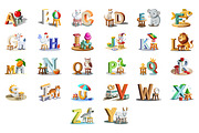 A-Z 3D Alphabet with Cute Character, a Graphic by Creative_View (Thumbnail 1 of 28)